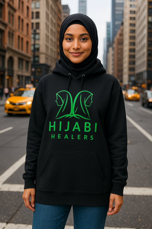 Hijabi Healer Modest Hoodie (Black)
